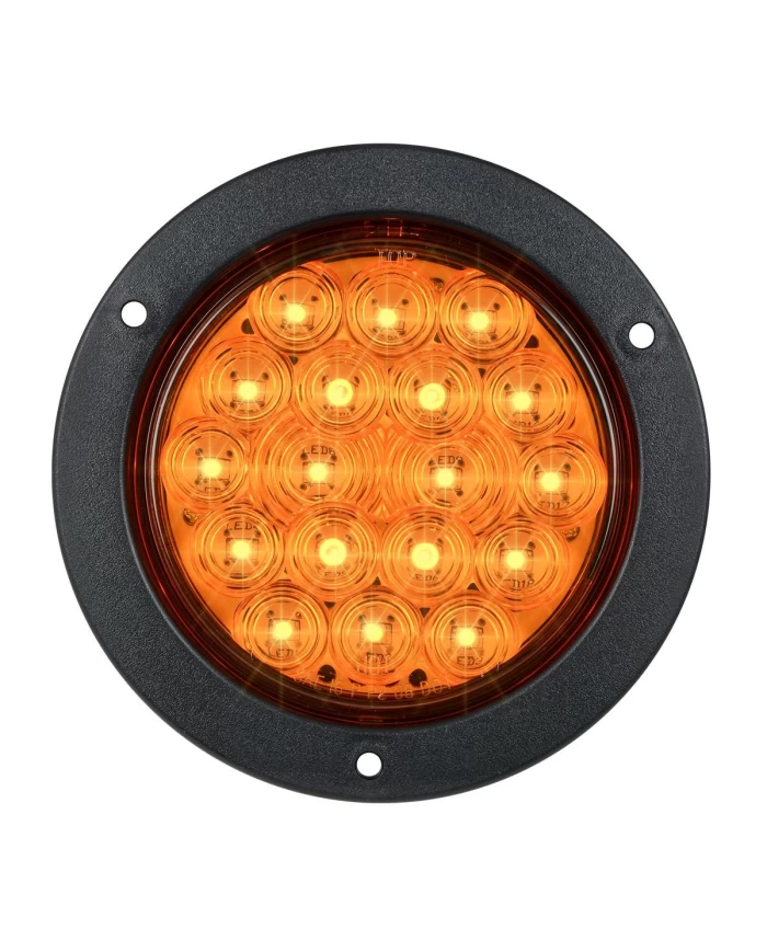GG75910 - 4" FLEET AMBER/AMBER 18 LED W/ BLACK FLANGE MOUNT LIGHT