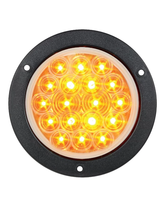 GG75911 - 4" FLEET AMBER/CLEAR 18 LED W/ BLACK FLANGE MOUNT LIGHT