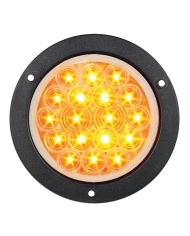 GG75911 - 4" FLEET AMBER/CLEAR 18 LED W/ BLACK FLANGE MOUNT LIGHT