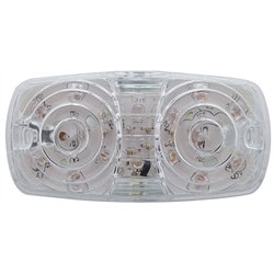 UP38326-16 LED 4" X 2" Rectangular Light (Clearance/Marker)- Red LED/Clear Lens