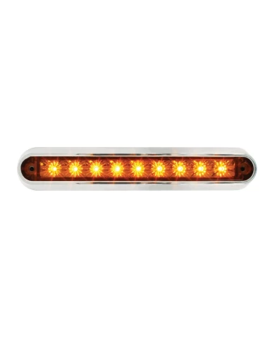 GG76090 - 6.5" AMBER/AMBER 9 LED LIGHT BAR W/CR. PLASTIC BASE MOUNT GG76090 - 6.5" AMBER/AMBER 9 LED LIGHT BAR W/CR. PLASTIC BASE MOUNT