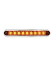 GG76090 - 6.5" AMBER/AMBER 9 LED LIGHT BAR W/CR. PLASTIC BASE MOUNT