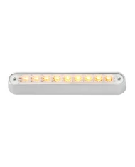 GG76091 - 6.5" AMBER/CLEAR 9 LED LIGHT BAR W/CR. PLASTIC BASE MOUNT