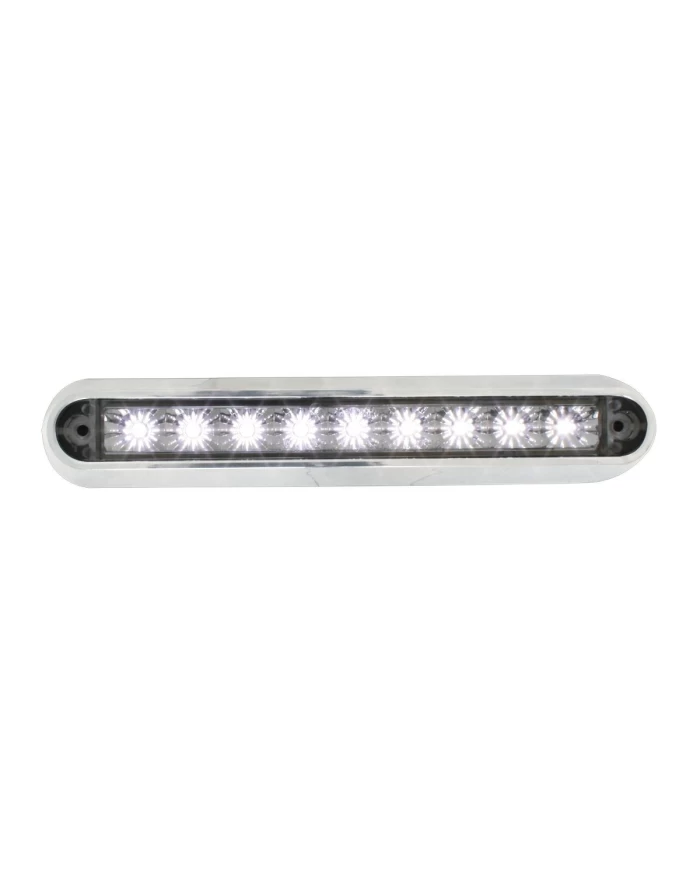 GG76094 - 6.5" WHITE 9 LED LIGHT BAR W/ CR. PLASTIC BASE MOUNT