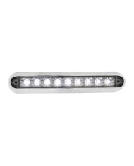 GG76094 - 6.5" WHITE 9 LED LIGHT BAR W/ CR. PLASTIC BASE MOUNT