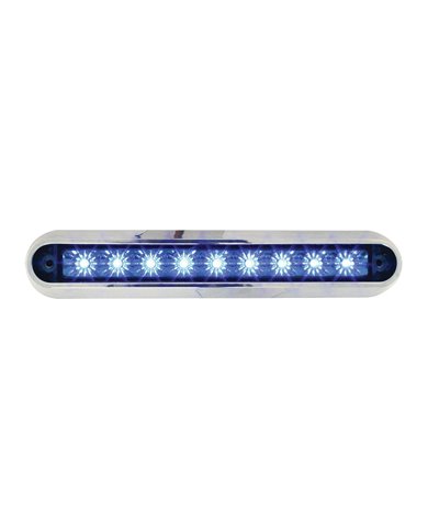 GG76095 - 6.5" BLUE 9 LED LIGHT BAR W/ CR. PLASTIC BASE MOUNT GG76095 - 6.5" BLUE 9 LED LIGHT BAR W/ CR. PLASTIC BASE MOUNT