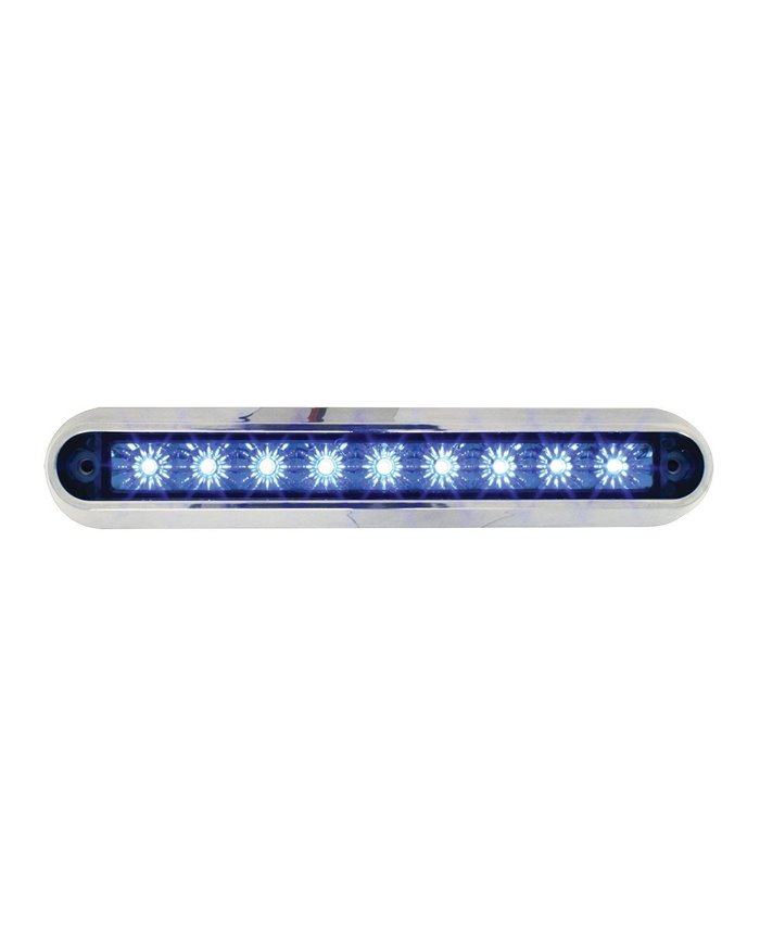 GG76095 - 6.5" BLUE 9 LED LIGHT BAR W/ CR. PLASTIC BASE MOUNT