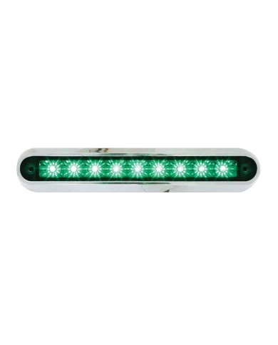 GG76096 - 6.5" GREEN 9 LED LIGHT BAR W/ CR. PLASTIC BASE MOUNT GG76096 - 6.5" GREEN 9 LED LIGHT BAR W/ CR. PLASTIC BASE MOUNT