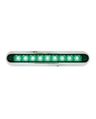 GG76096 - 6.5" GREEN 9 LED LIGHT BAR W/ CR. PLASTIC BASE MOUNT