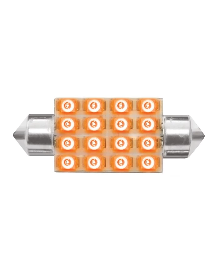 GG76100 - 211-2 AMBER 16-LED FESTOON DOME LIGHT BULBS, 12V GG76100 - 211-2 AMBER 16-LED FESTOON DOME LIGHT BULBS, 12V