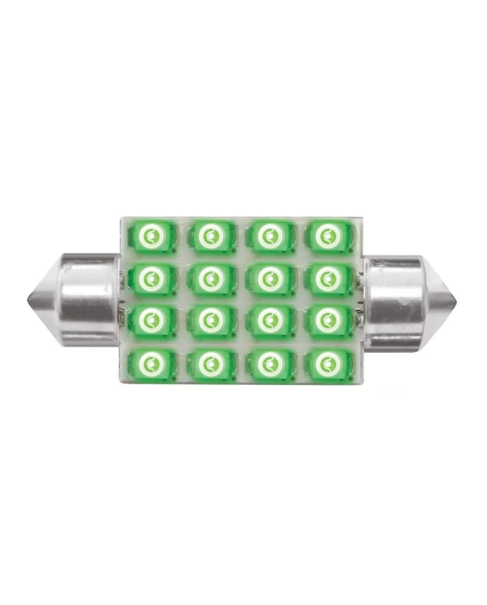 GG76102 - 211-2 GREEN 16-LED FESTOON DOME LIGHT BULBS, 12V GG76102 - 211-2 GREEN 16-LED FESTOON DOME LIGHT BULBS, 12V