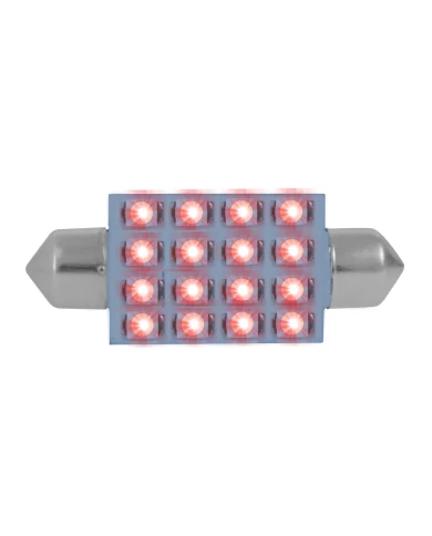 GG76103 - 211-2 RED 16-LED FESTOON DOME LIGHT BULBS, 12V GG76103 - 211-2 RED 16-LED FESTOON DOME LIGHT BULBS, 12V
