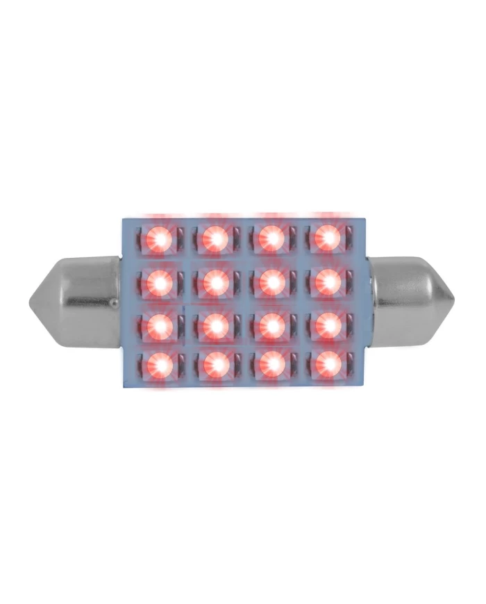 GG76103 - 211-2 RED 16-LED FESTOON DOME LIGHT BULBS, 12V GG76103 - 211-2 RED 16-LED FESTOON DOME LIGHT BULBS, 12V