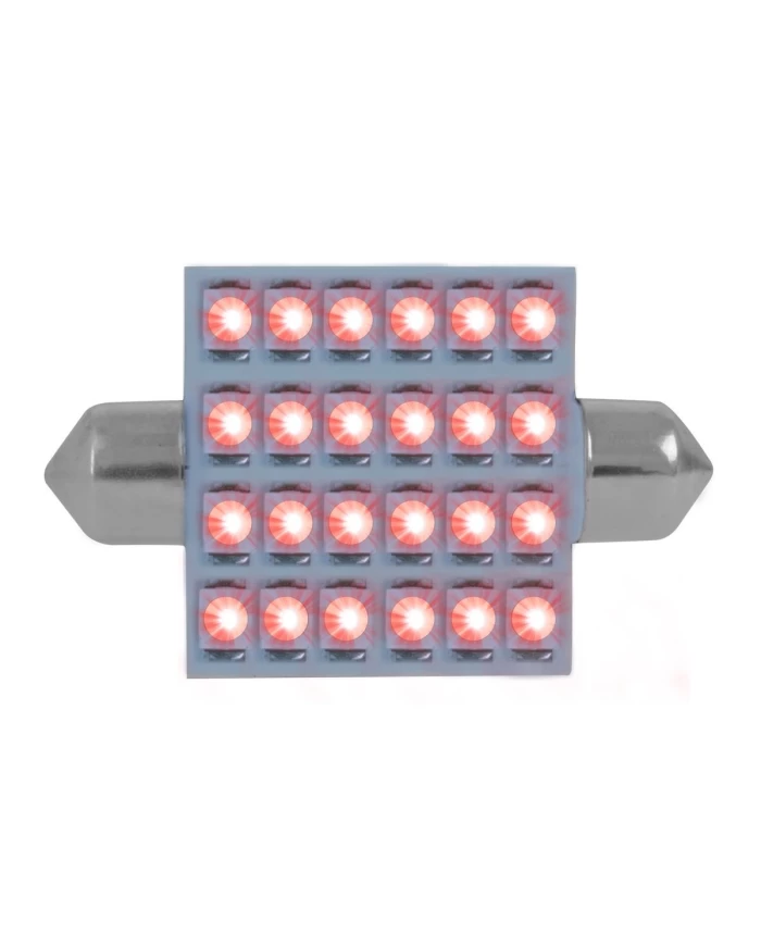 GG76113 - 211-2 RED 24-LED FESTOON DOME LIGHT BULBS, 12V