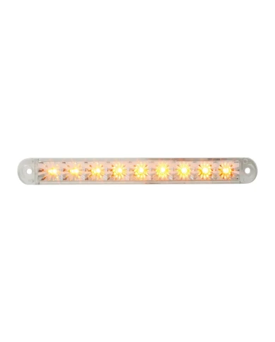 GG76141 - 6-1/2" FLUSH MOUNT AMBER/CLEAR 9 LED LIGHT BAR, 3 WIRES GG76141 - 6-1/2" FLUSH MOUNT AMBER/CLEAR 9 LED LIGHT BAR, 3 WIRES