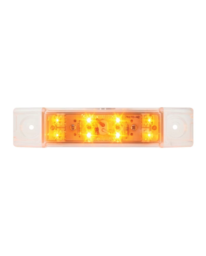GG76261 - 6"L RECT. AMBER/CLEAR 8 LED MARKER/CLEARANCE LIGHT GG76261 - 6"L RECT. AMBER/CLEAR 8 LED MARKER/CLEARANCE LIGHT
