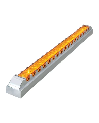GG76300 - 20"L SPYDER AMBER/AMBER 17-LED LIGHT BAR W/CR. PL BEZEL 1 ROW GG76300 - 20"L SPYDER AMBER/AMBER 17-LED LIGHT BAR W/CR. PL BEZEL 1 ROW