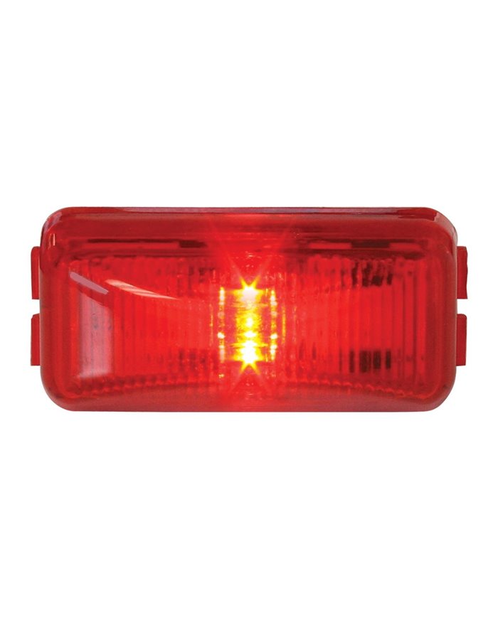 GG76412 - SMALL RECTANGULAR FLEET RED 1-LED MARKER LIGHT, RED LENS