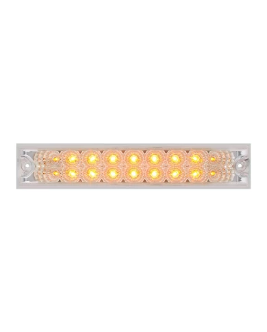 GG76481 - 10"L SPYDER AMBER 18-LED LIGHT BAR, CLEAR LENS DOUBLE ROW GG76481 - 10"L SPYDER AMBER 18-LED LIGHT BAR, CLEAR LENS DOUBLE ROW