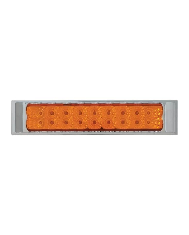 GG76485 - 10"L SPYDER AMBER/AMBER 18-LED LIGHT BAR W/CR. PL BEZEL 2 ROW GG76485 - 10"L SPYDER AMBER/AMBER 18-LED LIGHT BAR W/CR. PL BEZEL 2 ROW