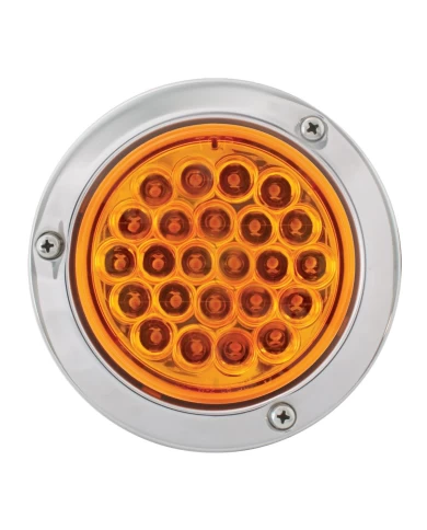 GG76490 - 4" PEARL AMBER LED STROBE LIGHT W/S.S. RIM & PIGTAIL GG76490 - 4" PEARL AMBER LED STROBE LIGHT W/S.S. RIM & PIGTAIL