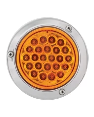 GG76490 - 4" PEARL AMBER LED STROBE LIGHT W/S.S. RIM & PIGTAIL