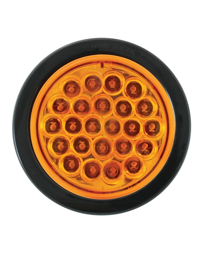 GG76500 - 4" PEARL AMBER LED STROBE LIGHT W/GROMMET & PIGTAIL