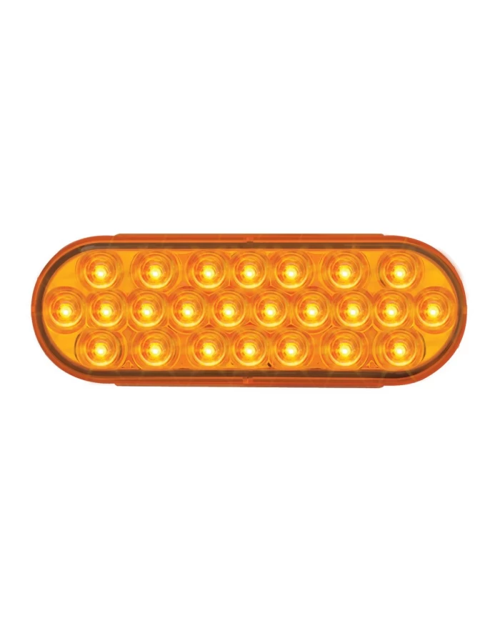 GG76525 - OVAL PEARL AMBER/AMBER 24-LED 6-PULSE STROBE LIGHT, 9V-36V