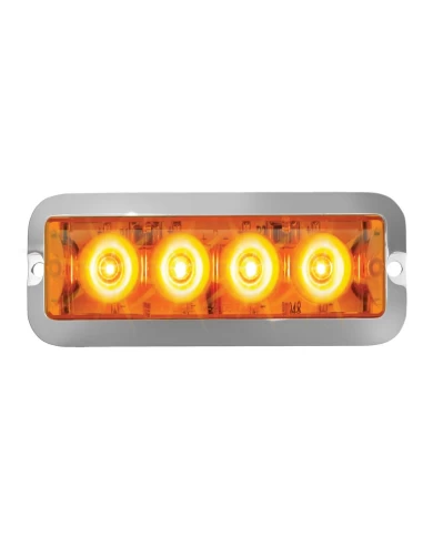 GG76530 - MEDIUM RECT. AMBER/AMBER 4-LED 6-PULSE STROBE LIGHT, 9V~36V GG76530 - MEDIUM RECT. AMBER/AMBER 4-LED 6-PULSE STROBE LIGHT, 9V~36V