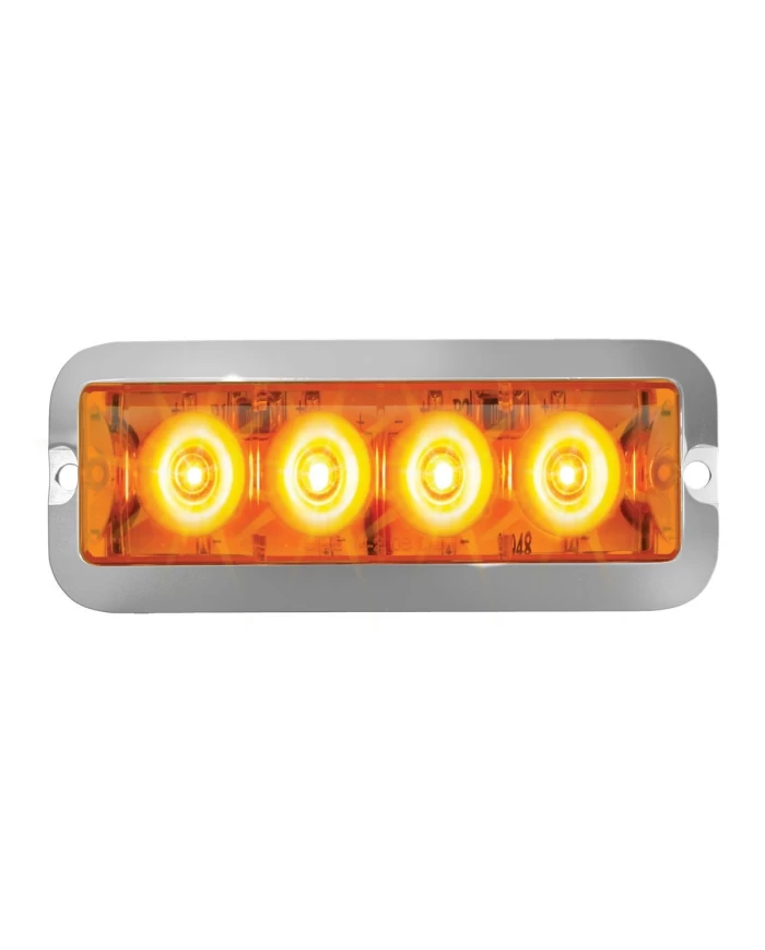 GG76530 - MEDIUM RECT. AMBER/AMBER 4-LED 6-PULSE STROBE LIGHT, 9V~36V GG76530 - MEDIUM RECT. AMBER/AMBER 4-LED 6-PULSE STROBE LIGHT, 9V~36V