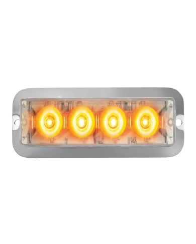 GG76531 - MEDIUM RECT. AMBER/CLEAR 4-LED 6-PULSE STROBE LIGHT, 9V~36V GG76531 - MEDIUM RECT. AMBER/CLEAR 4-LED 6-PULSE STROBE LIGHT, 9V~36V
