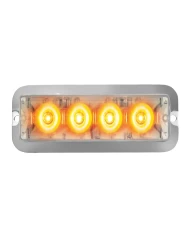 GG76531 - MEDIUM RECT. AMBER/CLEAR 4-LED 6-PULSE STROBE LIGHT, 9V~36V GG76531 - MEDIUM RECT. AMBER/CLEAR 4-LED 6-PULSE STROBE LIGHT, 9V~36V
