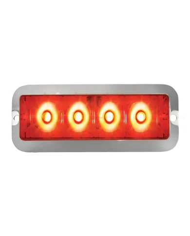 GG76532 - MEDIUM RECT. RED/RED 4-LED 6-PULSE STROBE LIGHT, 9V~36V GG76532 - MEDIUM RECT. RED/RED 4-LED 6-PULSE STROBE LIGHT, 9V~36V