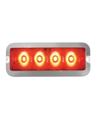 GG76532 - MEDIUM RECT. RED/RED 4-LED 6-PULSE STROBE LIGHT, 9V~36V GG76532 - MEDIUM RECT. RED/RED 4-LED 6-PULSE STROBE LIGHT, 9V~36V