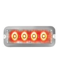 GG76533 - MEDIUM RECT. RED/CLEAR 4-LED 6-PULSE STROBE LIGHT, 9V~36V GG76533 - MEDIUM RECT. RED/CLEAR 4-LED 6-PULSE STROBE LIGHT, 9V~36V