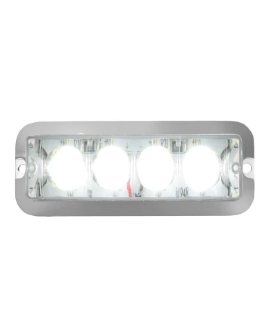 GG76534 - MEDIUM RECT. WHITE/CLEAR 4-LED 6-PULSE STROBE LIGHT, 9V~36V GG76534 - MEDIUM RECT. WHITE/CLEAR 4-LED 6-PULSE STROBE LIGHT, 9V~36V