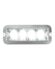 GG76534 - MEDIUM RECT. WHITE/CLEAR 4-LED 6-PULSE STROBE LIGHT, 9V~36V GG76534 - MEDIUM RECT. WHITE/CLEAR 4-LED 6-PULSE STROBE LIGHT, 9V~36V