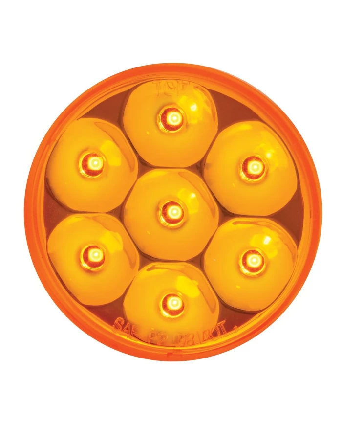 GG76540 - 2" LOW PROFILE PEARL AMBER 7-LED MARKER LIGHT, AMBER LENS