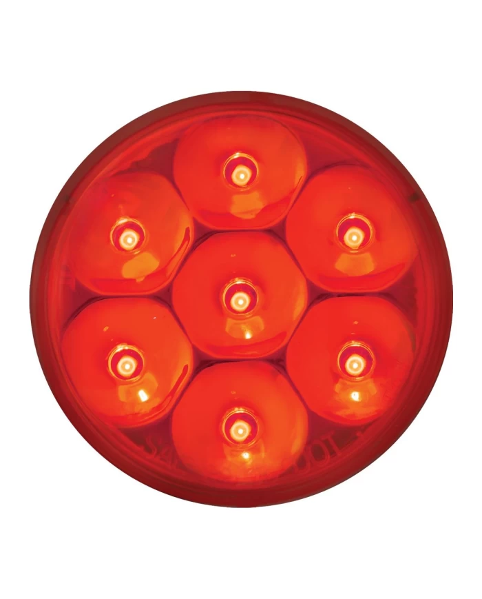 GG76542 - 2" LOW PROFILE PEARL RED 7-LED MARKER LIGHT, RED LENS