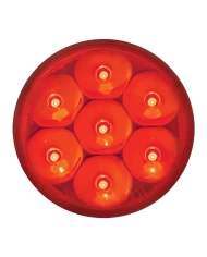 GG76542 - 2" LOW PROFILE PEARL RED 7-LED MARKER LIGHT, RED LENS