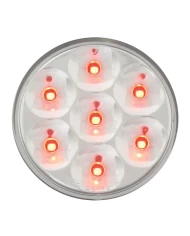 GG76543 - 2" LOW PROFILE PEARL RED 7-LED MARKER LIGHT, CLEAR LENS