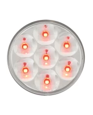 GG76548 - 2" LOW PROFILE PEARL RED/ CLEAR 7 LED DUAL/3WIRES LIGHT