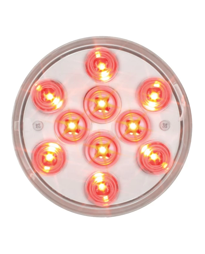 GG76843 - 4" MEGA 10 PLUS RED/CLEAR 10 LED LIGHT