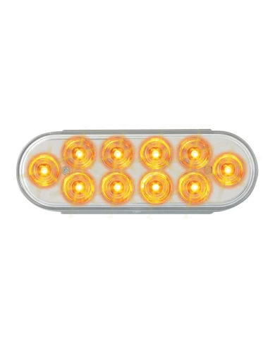 GG76861 - OVAL MEGA 10 PLUS AMBER/CLEAR 10-LED LIGHT GG76861 - OVAL MEGA 10 PLUS AMBER/CLEAR 10-LED LIGHT