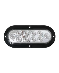 GG76873 - OVAL MEGA 10 PLUS RED/CLEAR LED W/ BLACK FLANGE & 3 WIRES