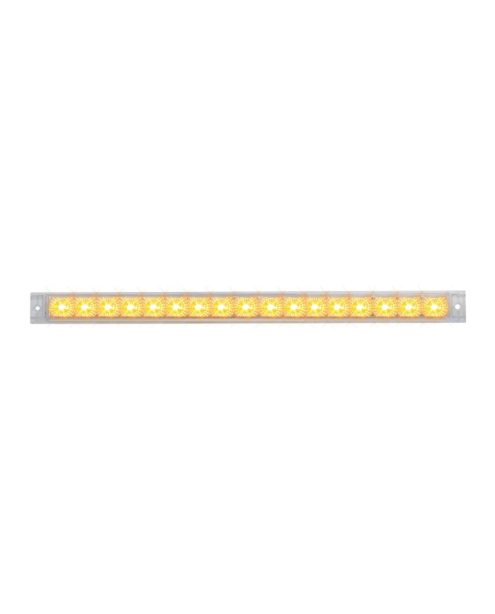 GG76981 - 20"L SPYDER AMBER 17 LED LIGHT BAR, CLEAR LENS, SINGLE ROW