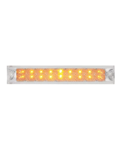 GG76986 - 12"L SPYDER AMBER 18-LED LIGHT BAR, CLEAR LENS, DOUBLE ROW GG76986 - 12"L SPYDER AMBER 18-LED LIGHT BAR, CLEAR LENS, DOUBLE ROW