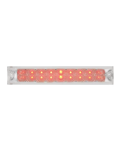 GG76988 - 12"L SPYDER RED 18-LED LIGHT BAR, CLEAR LENS, DOUBLE ROW GG76988 - 12"L SPYDER RED 18-LED LIGHT BAR, CLEAR LENS, DOUBLE ROW