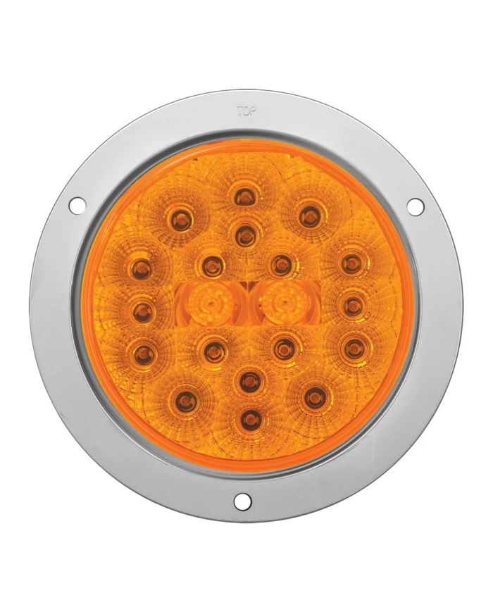 GG77060 - 4" LOW PROFILE SPYDER AMBER/ AMBER LED W/S.S. RIM & PIGTAIL