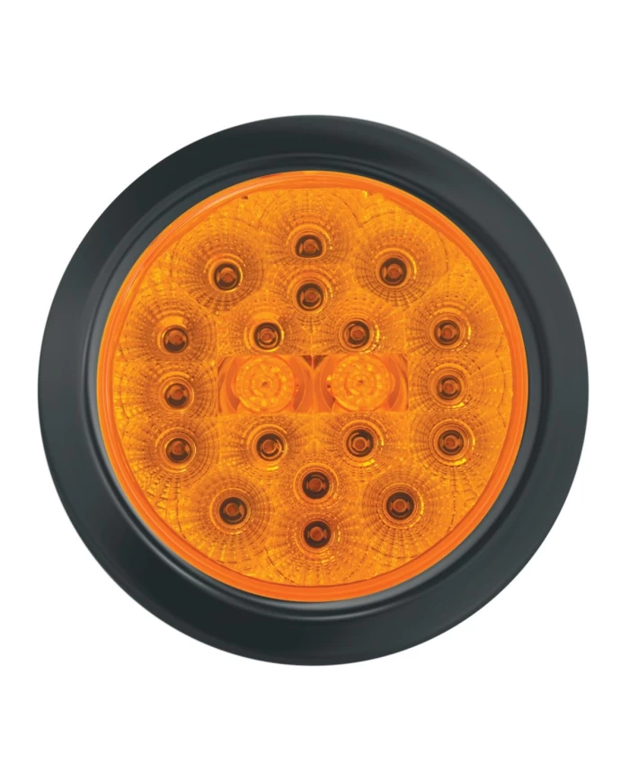 GG77080 - 4" LOW PROFILE SPYDER AMBER/ AMBER LED W/GROMMET & PIGTAIL